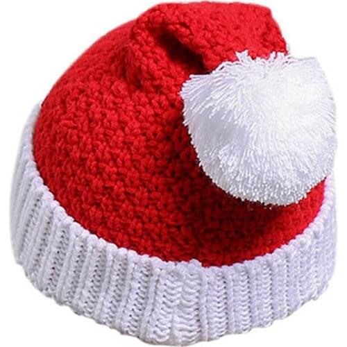 2020 New Adults Christmas Hat Christmas Woolen Cap Earmuffs Hat Knit Cap for Women and Men Red