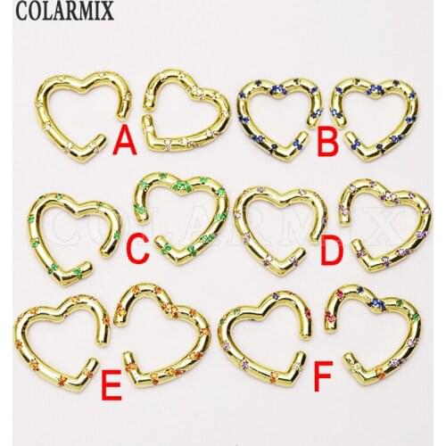 4 Pairs Zircon hoop earrings for women jewelry heart shape golden earrings for women Trendy earrings gift for lady 51233