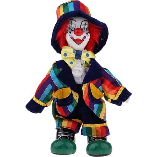 7 inch Interesting Harlequin Clown Doll With Porcelain Head Hands And Feet 7 inch for porcelain clown doll 18cm/ 7.09 inch