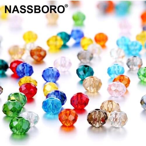 100Pcs Flat Round Facete Charms Czech Crystal Beads Loose Glass Beads for Jewelry Making Necklace Bracelet Beads Wholesale