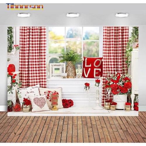 Valentines Day Background Baby Photo Booth Backdrop I Love You Window Rose Flowers Hearts Photography Studio Portrait Wallpaper