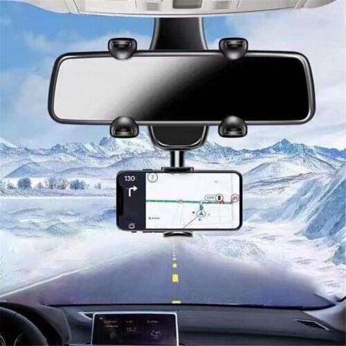 Mobile Phone Holder Universal 360 Degree Rotation Car Rearview Mirror Mount Stand Cellphone Accessories