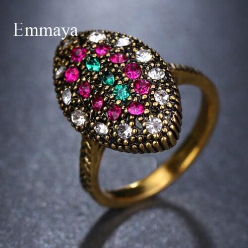 Emmaya Brand Fashion Charm Multicolor AAA Cubic Zircon Unique Originality Rings For Women Popular Jewelry Wedding Party Gift