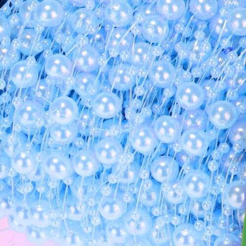 2 Roll Faux Pearls Beads String Garland Wedding Table Decoration 8mm+3mm