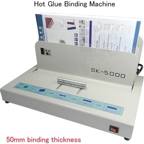 Hot Glue Desktop Paper Binder Machine Binding Machine 50mm Paper Thickness SK5000 Electric Metal Book Maker