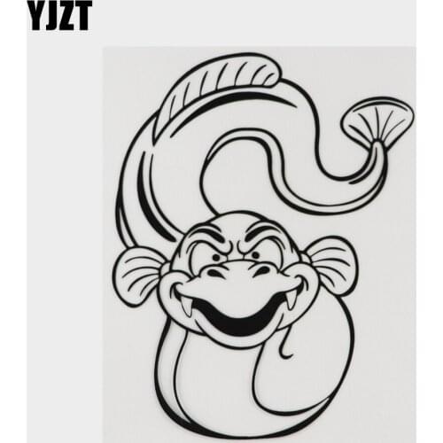 YJZT 13.5CM×16.8CM Personality Cartoon Eel Marine Vinyl Car Sticker Decal 18A-0066