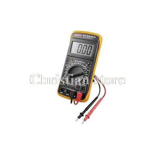 Yellow Black 200m-700V AC Voltage Ohm Resistance Meter Multimeter w 2 Test Lead