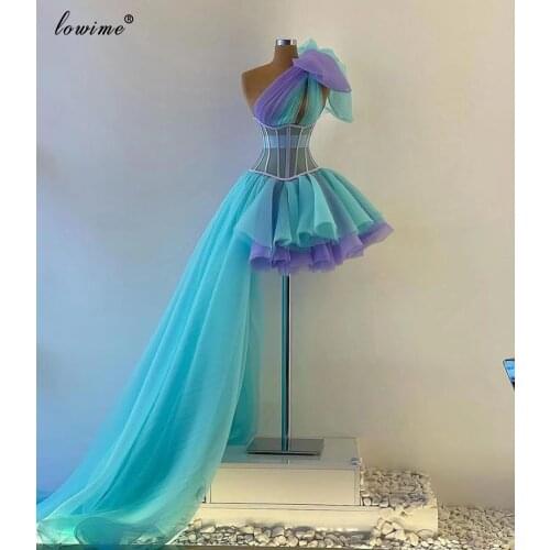 Multi Color Short Prom Dresses Sweet One Shoulder Princess Cocktail Party Dresses For Women Haute Couture Vestidos De Fiesta