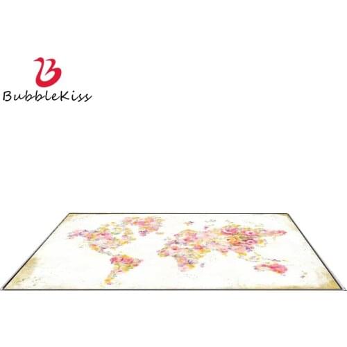 Bubble Kiss Nordic Style Carpet for Living Room Orange Pink Flower Pattern Bedroom Rug Anti-wrinkle Customized Bedside Door Mat