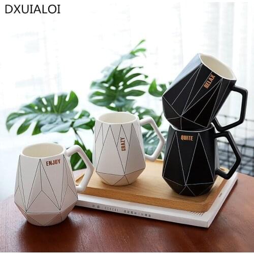 Creative Polygonal Ceramic Mug Office Coffee Milk Cup Couple Cute Cup cups and mugs travel coffee mug teacup best gift