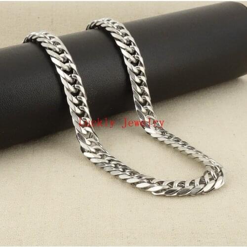 12mm wide 24'' Lenght Bling Jewelry Stainless Steel Polished Double Curb Chain Link Necklaces For Mens XMAS GIFTS