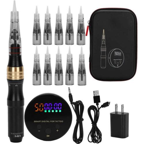 Tattoo Supplies Microblading Electric Eyebrow Tattoo Machine Double-layer Lock Lip Eyeliner Tattoo Pen (US Plug 100-240V)