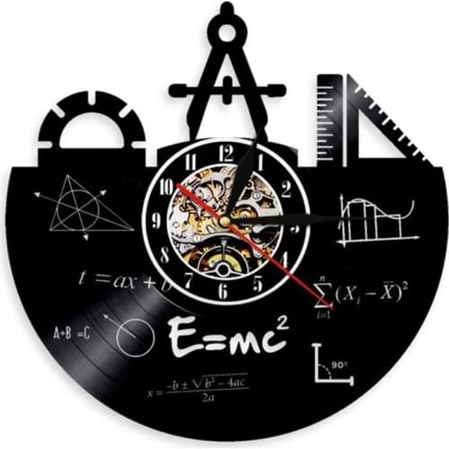 Math Formula Pythagorean Theorem Luminous Lighting Vinyl Record Wall Clock With LED Backlight For Student Teacher Gift