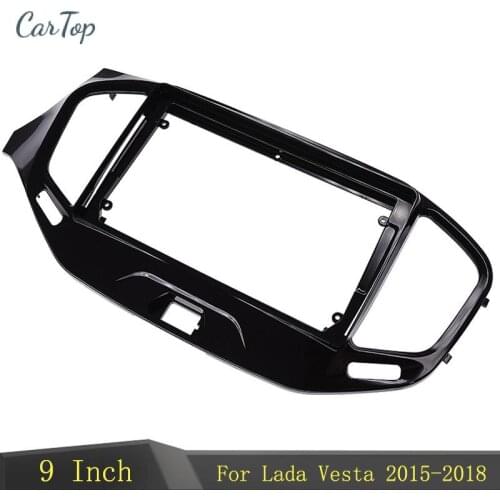 2 Din 9 Inch Car Radio Fascia Dashboard Frame Installation DVD GPS Android Multimedia Player For Lada Vesta 2015-2018