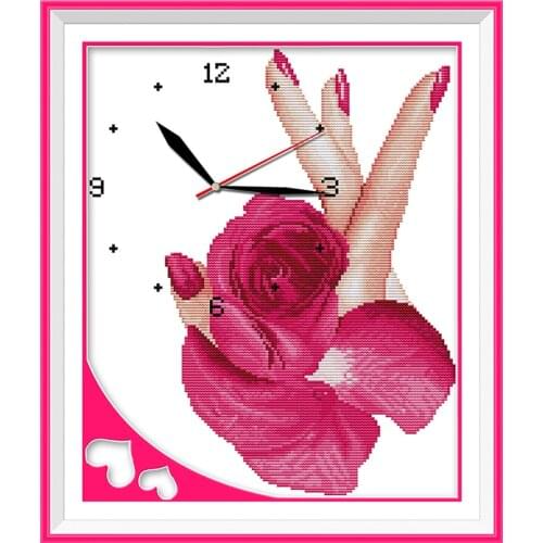 Fragrance greeting you cross stitch kit 14ct 11ct count print canvas wall clock stitching embroidery DIY handmade needlework