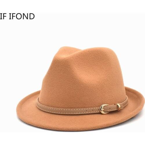 NEW Jazz Hats Autumn Winter Felt Fedoras Hat For Male Bowler Hats Gentleman Trilby Panama Hat