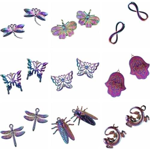 Butterfly Charms DIY Jewelry Making Supplies Animal Dragonfly Pendant Accessories For Necklace Earrings Charm Mariposa Handmade
