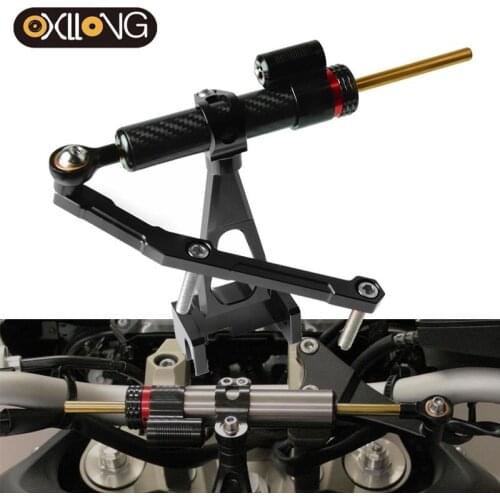 CNC Carbon Fiber Full Set of Steering Damper Mounting Bracket Kit For YAMAHA MT-09 MT09 FZ09 FZ-09 2013-2019 2018 2017 mt09 sp