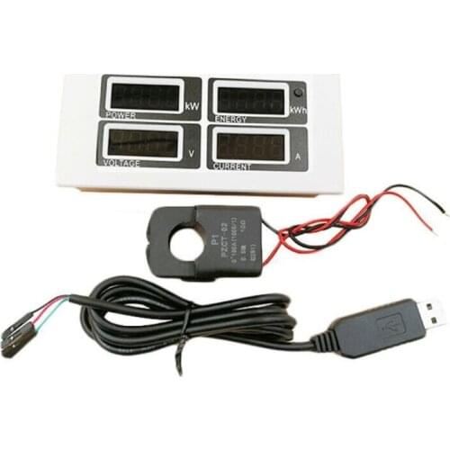 PZEM-004 AC Single Phash Digital Panel Voltmeter Current Meter TTL 220V 100A LED Voltage Watt Kwh Meter With Split CT USB Cable