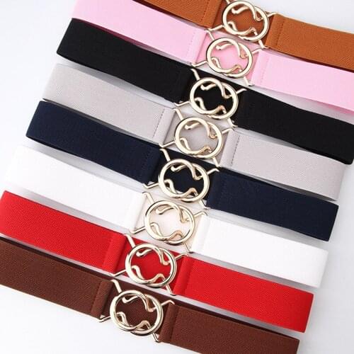 Womens belts fashion new undefined Luxury belt with metal buckle stretch solid color for women canvas ladies belts