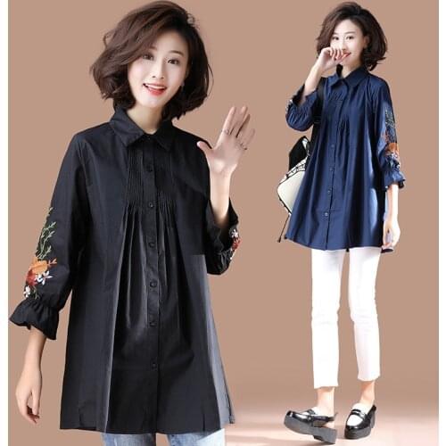 Loose Maternity Blouses Clothes-for-Fat-Woman 2020 New Spring Pregnant Women Nursing Blouse Breastfeeding Pregnancy Clothings