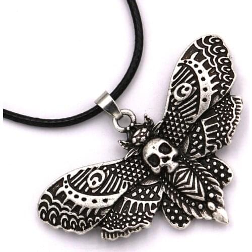 Vintage Gothic Skull Butterfly Necklaces For Women Men 2021 Trend Punk Butterfly Pendant Necklace Party Daily Fashion Jewelry