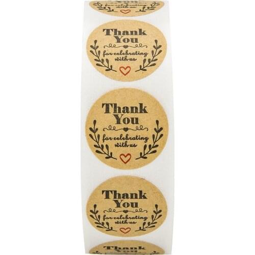 1 Roll 500pcs Thank you for celebrating Stickers Seals Wedding DIY Craft Labels Round Scrapbooking Paper Labels Seal Sticker