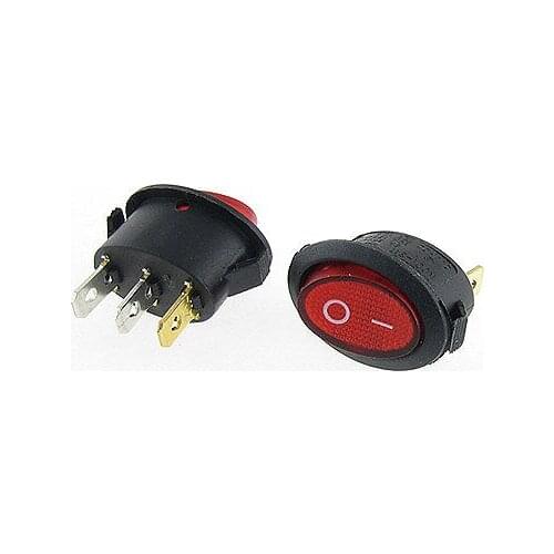 10pcs Red Light ON-OFF SPST Snap In Oval Boat Rocker Switch 6A/250V 10A/125V AC