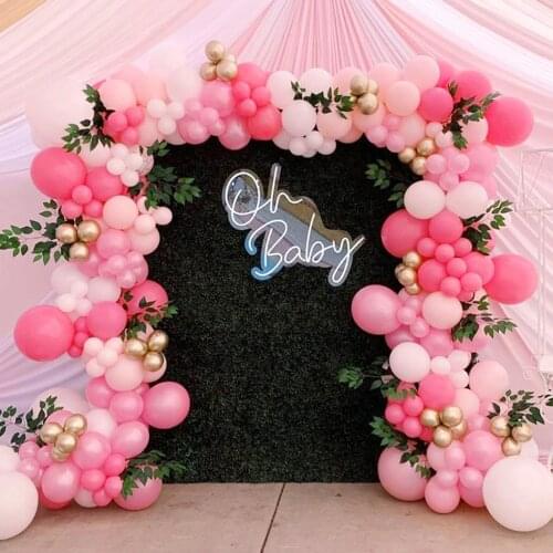 137 Pcs Peach Pink Balloon Garland Kit Rose Gold Chrome Latex Globos for Wedding Birthday Valentines Day Party Decorations