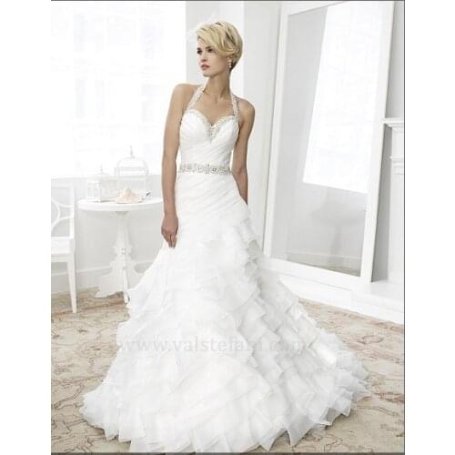 2016 Promotion free Shipping New Fashion Womans Elegant Beaded A-line Neckline Finished Sweetheat Wedding Dresses Bridal Gowns