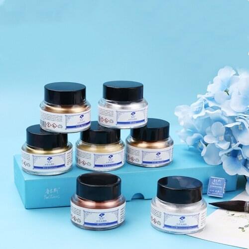 30ml Watercolor Metal Powder Gold and Silver Powder Pearlescent Pigment Gouache Pigment Powder Coating Art Oil Painting Supplies