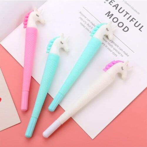 48pcs/set South Korea Cartoon Unicorn Neutral Pen Stationery Wholesale Pen Unicorn Shape Gel Pen Factory Cute Stationary