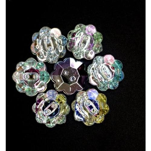 50PCs Acryl Buttons 2 holes Flower Imatition Diamond Button Latest Design Scrapbooking Sewing Accessories Craft JS3002 15mm