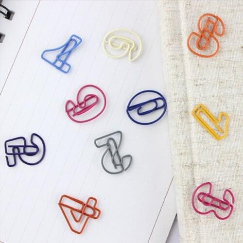 500pcs/lot bookmark student stationery office supplies award paper clip digital shape creative paper clip