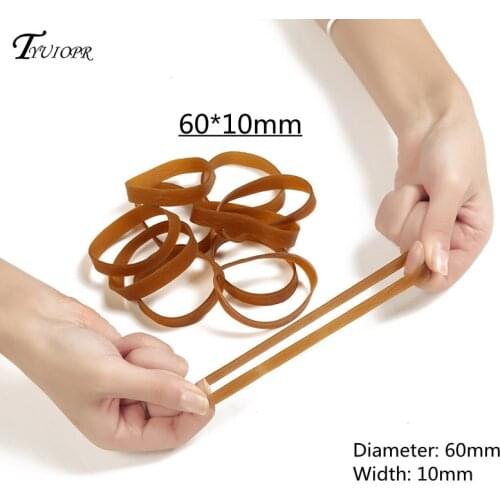 60*10mm Nature Elastic Rubber Bands Fasteners Used for Office School Stationery Supplies Stretchable Sturdy Rubber Elastics Band