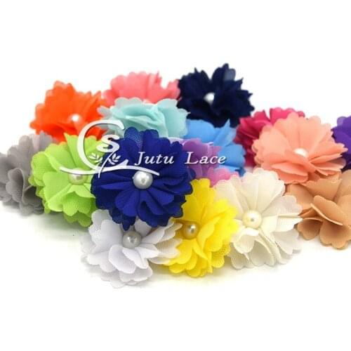 60 pcs/ lot , shabby CHIFFON flowers , tutu chiffon flowers for apparel hair accessories