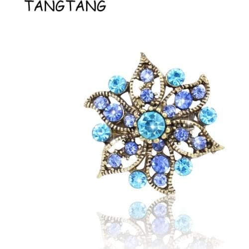 50pcs/pack Bronze Plating Small Flower Multicolor Crystal Rhinestone Brooch Pins Wedding Jewelry Cheap Price, Item NO.: ART202