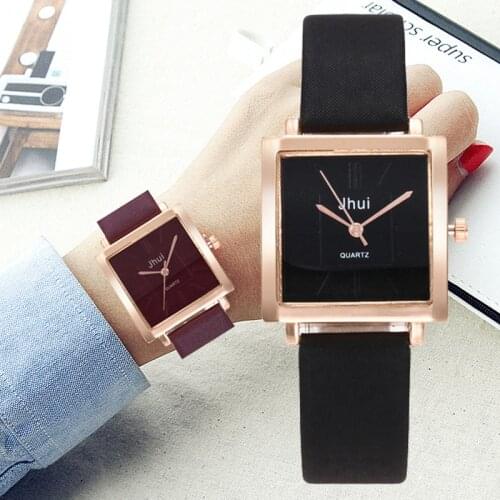Luxury Square dial Womens Watches Fashion Leather Quartz Ladies Wrist Watch Bracelet Female Clock Reloj Mujer Relogio Feminino