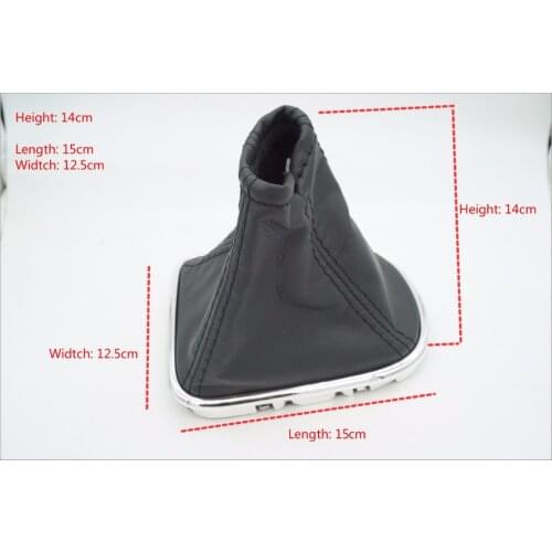 Black PU Leather Gear Stick Shift Knob Cover Boot Chrome Gaiter Collar For Chevrolet Cruze For Chevy 2008 2009 2010 2011 2012