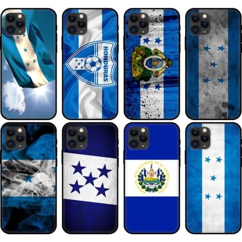 Black tpu case for iphone 5s se 6 6s 7 8 plus x 10 cover for iphone XR XS 11 pro MAX case National flag of Honduras flag lovely