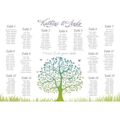 The unique printable wedding seating plan digital file provided only can be birthday or christams party tree