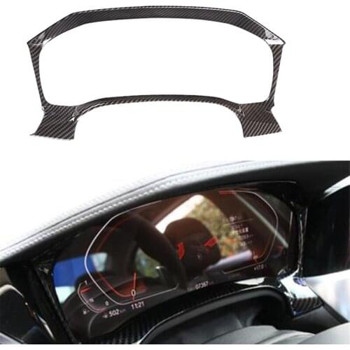 For-BMW 3 Series G20 2019 2020 ABS Carbon Fiber Interior Dashboard Meter Display Frame Cover Trim