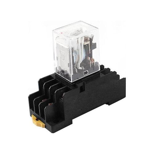 HH53PL AC 110/120V Coil 3PDT 11Pin 35mm DIN Rail Electromagnetic Power Relay