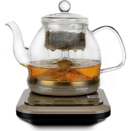 Intelligent steam wake tea bubble pot fully automatic glass brew machine spray black teapot