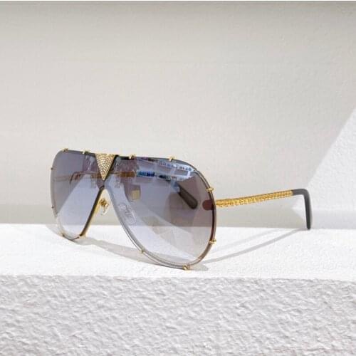 Square Golden Metal Diamond Oval Large Frame Silver Reflective Lens Womens Sunglasses Z2345E High Quality Mens Fashion Glasses