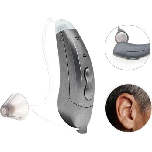 BTE Audifonos Mini 6-Channel Digital Hearing Aid AAB100 Sound Amplifiers Wireless Ear Aid for Deafness/Elderly Adjust