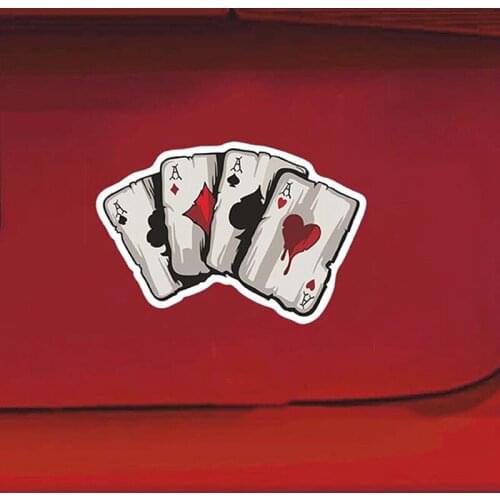Cartoon Playing Cards A Decal PVC Motorcycle Car Sticker Creative Sticker
