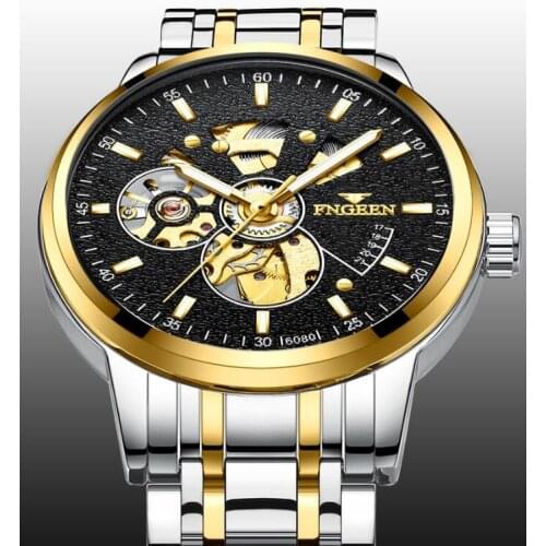 TOP Brand Analog Watch Automatic Hollow Fashion Luminous Sports Fashion Business Watches Relogio Masculino FNGEEN Watch Mens