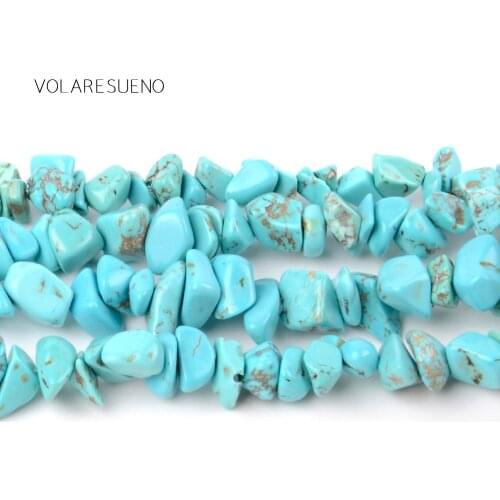 Natural Stone Irregular Blue Turquoises Chips Gravel Beads 16” 3-5-8-12m Loose Spacer Beads For Jewelry Making Diy Bracelet