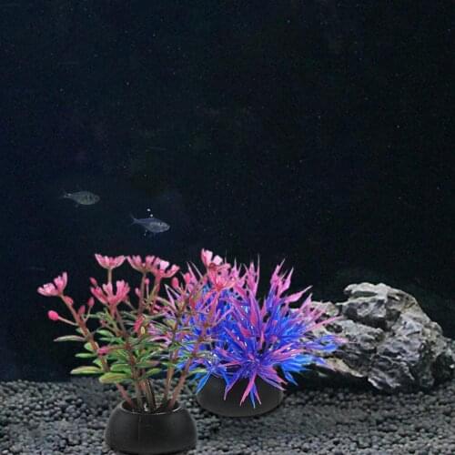 Fadeless 10Pcs Beautiful Aquatics Plants Aquarium Ornament Eco-friendly Fake Aquatics Plants Miniature for Fish Tank Decor